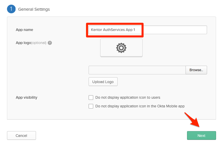 Give your Okta app a name