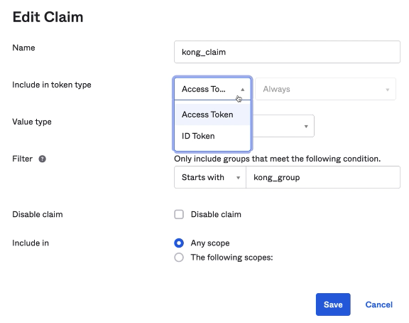 Okta Edit Claim Access Token