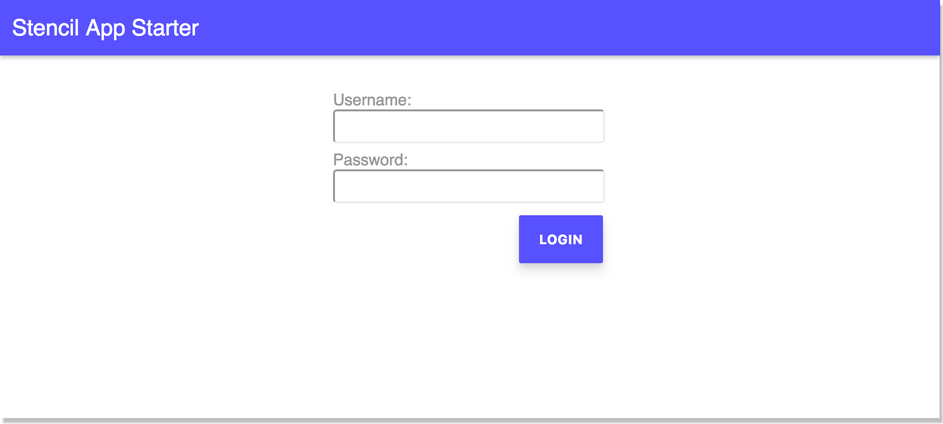 Stencil App Login Page