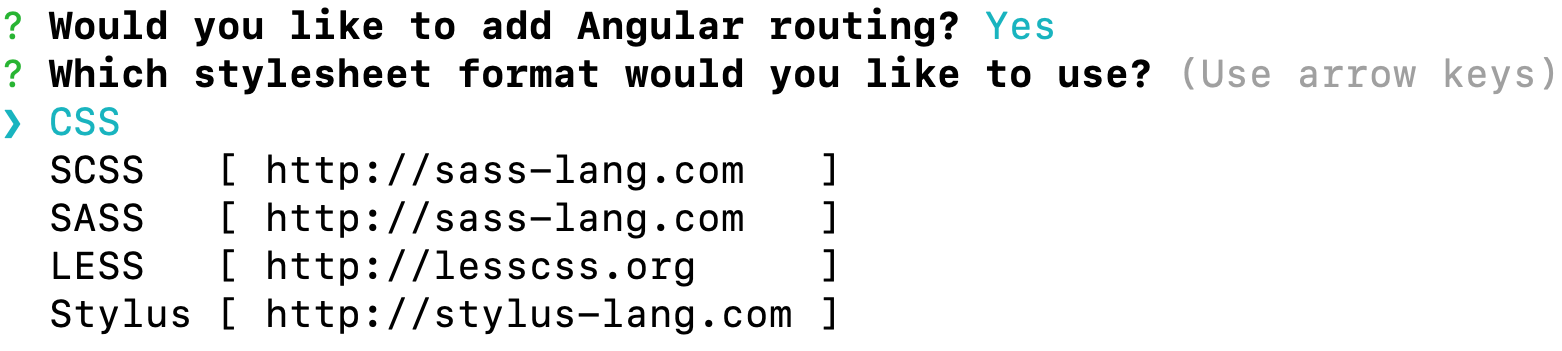 Angular stylesheet options