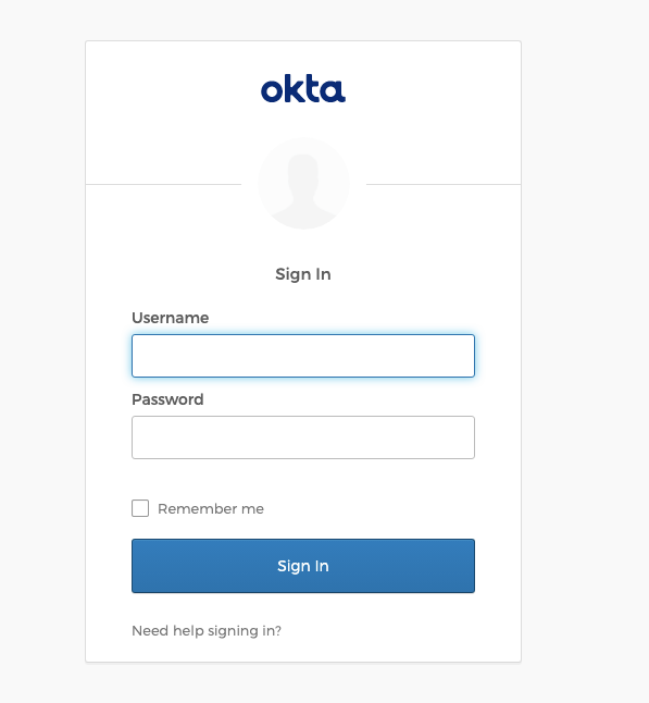 visit Okta login page