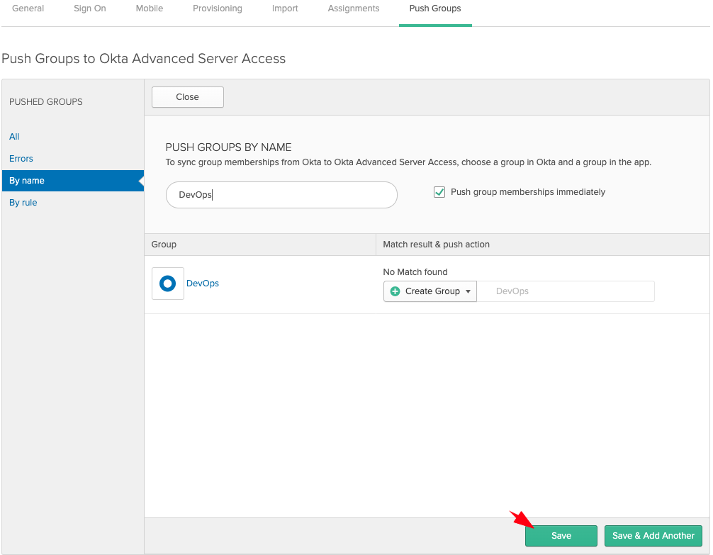 Okta push groups list