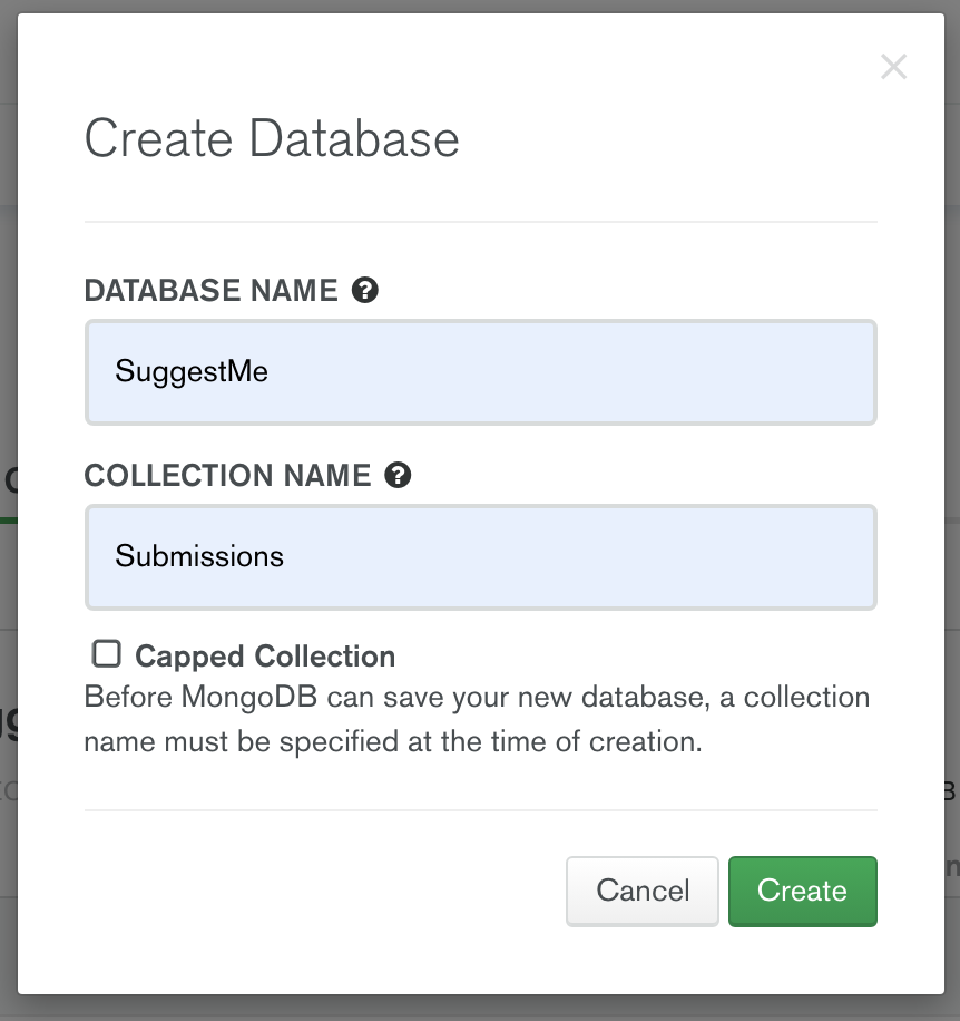 Create Mongo Database