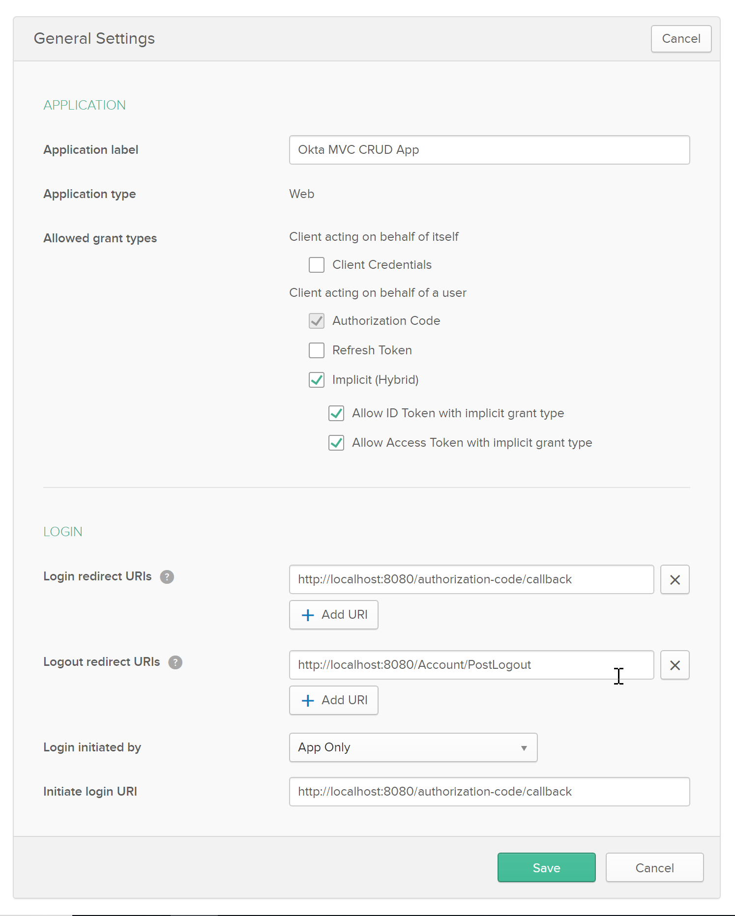 General settings