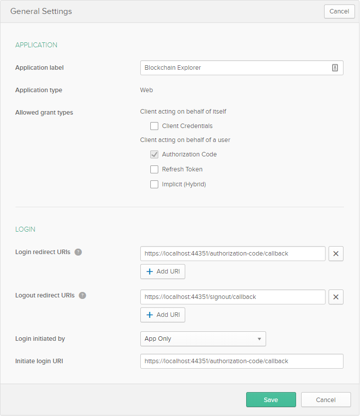 Okta Application Settings