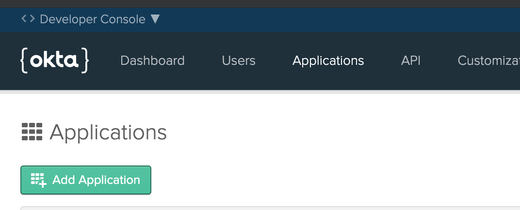 Add Application button