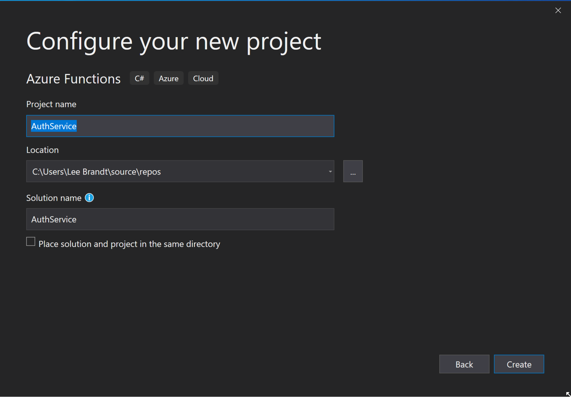 Configure Azure Function Project