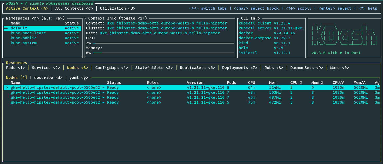 GKE Cluster nodes