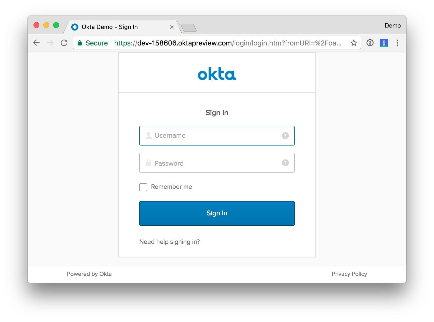 Okta Login