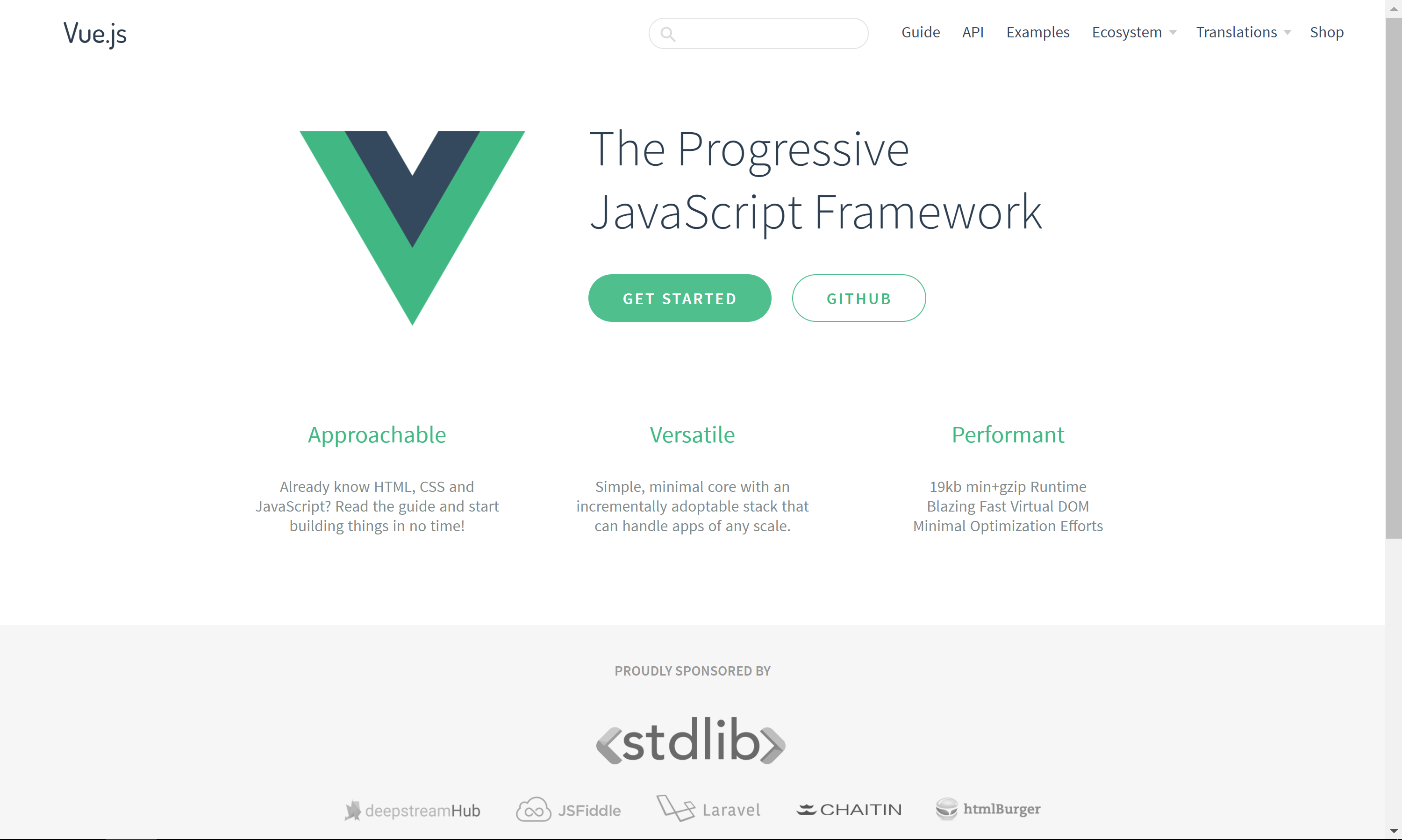 Vue.js Homepage