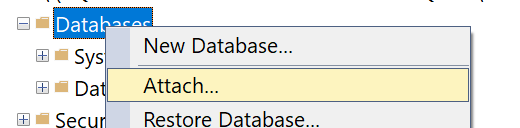 SQL Attach