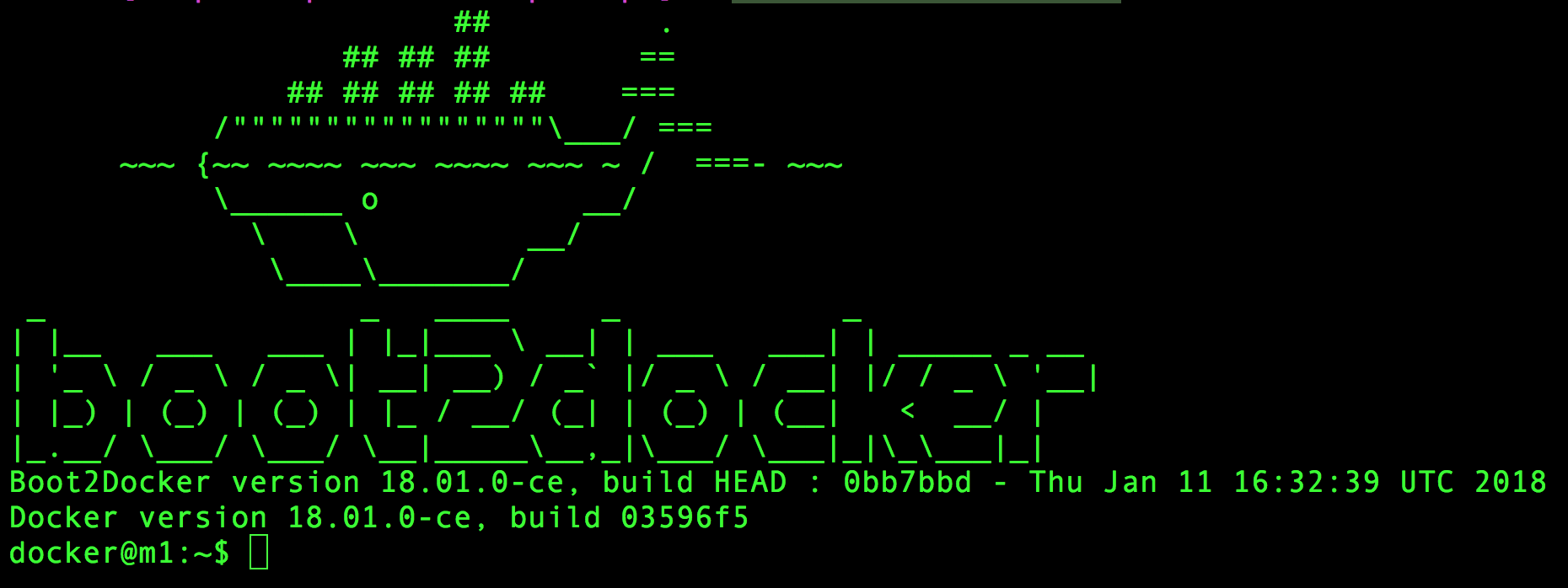 docker machine command line