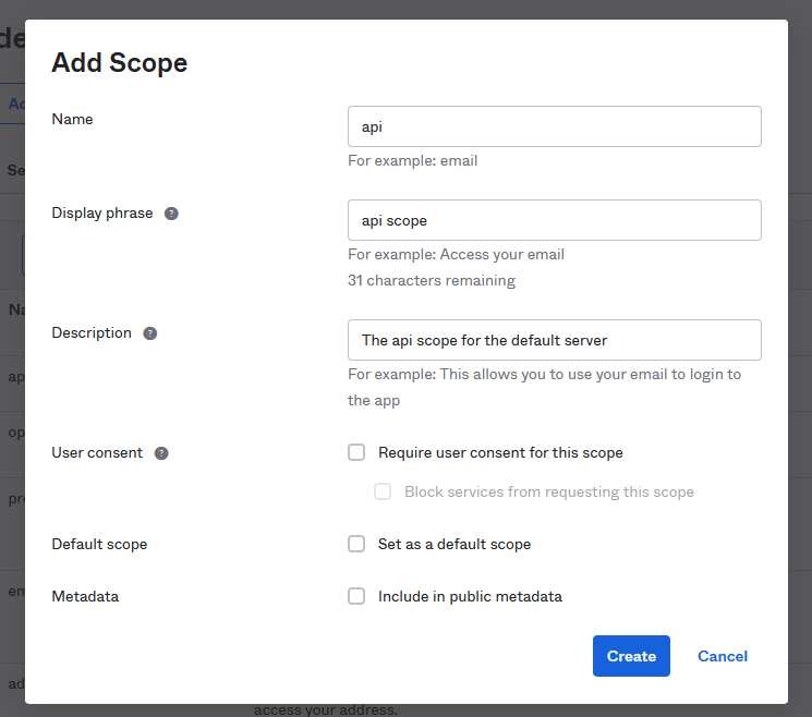 add API scope