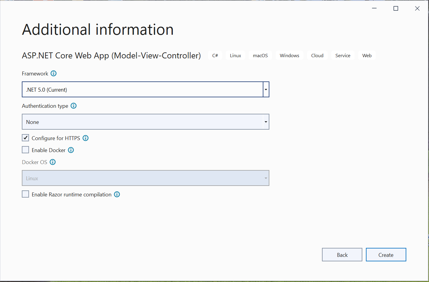 visual studio additional information dialog