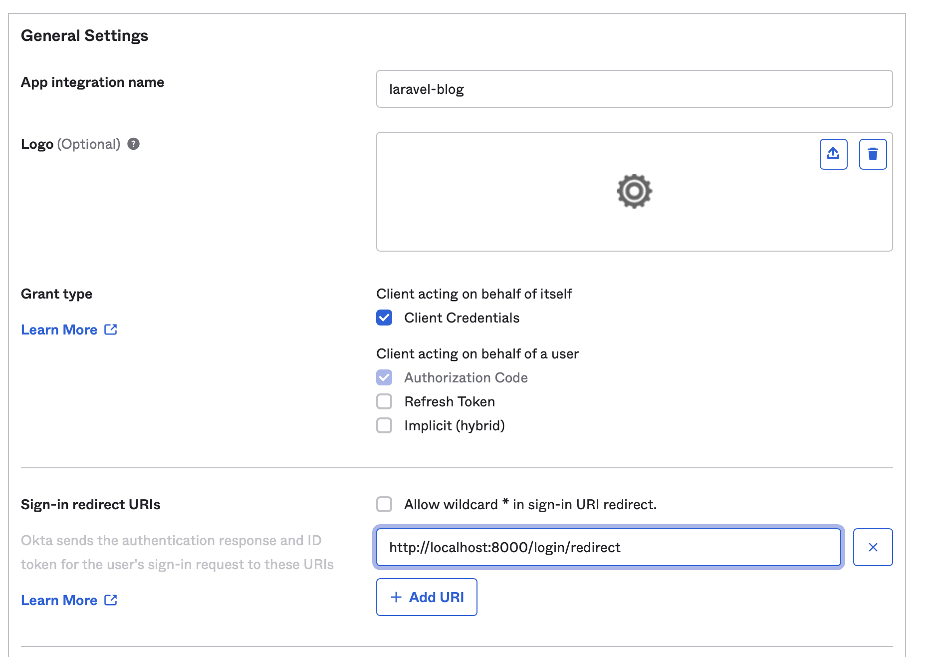 Configure app settings