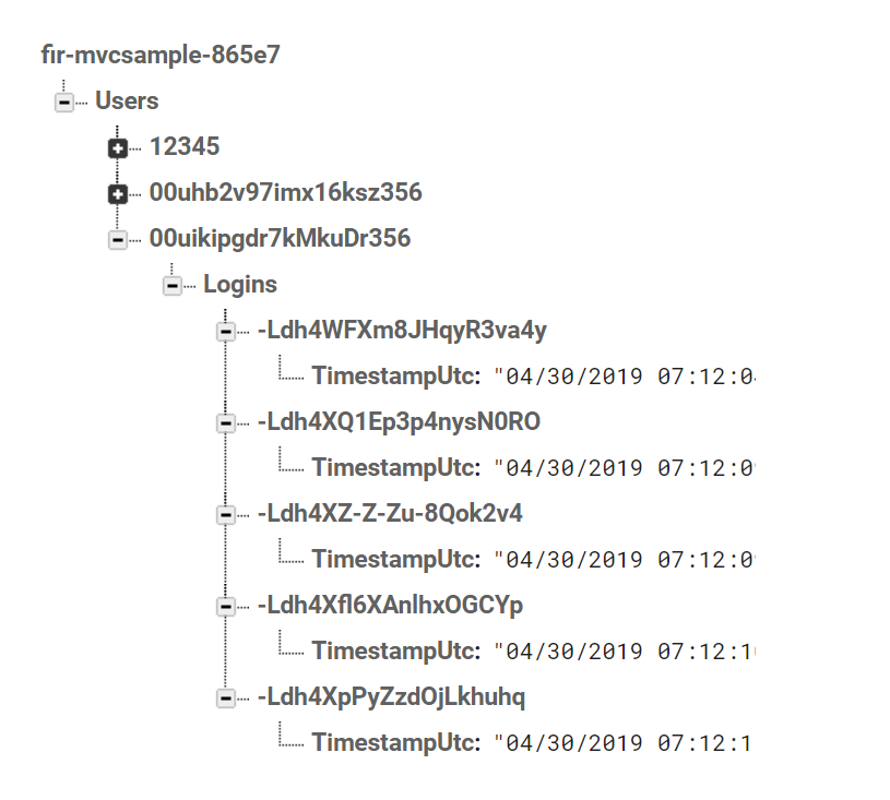 Firebase logins for Okta user