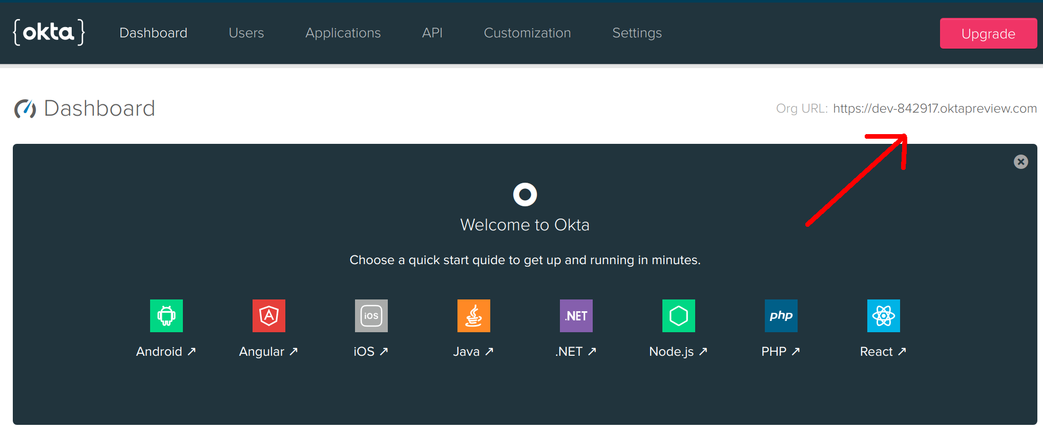 Okta Org URL