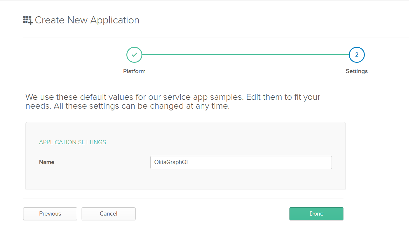 Okta App Settings