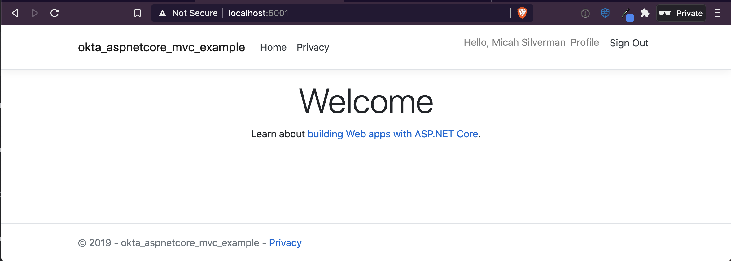 dotnet authenticated