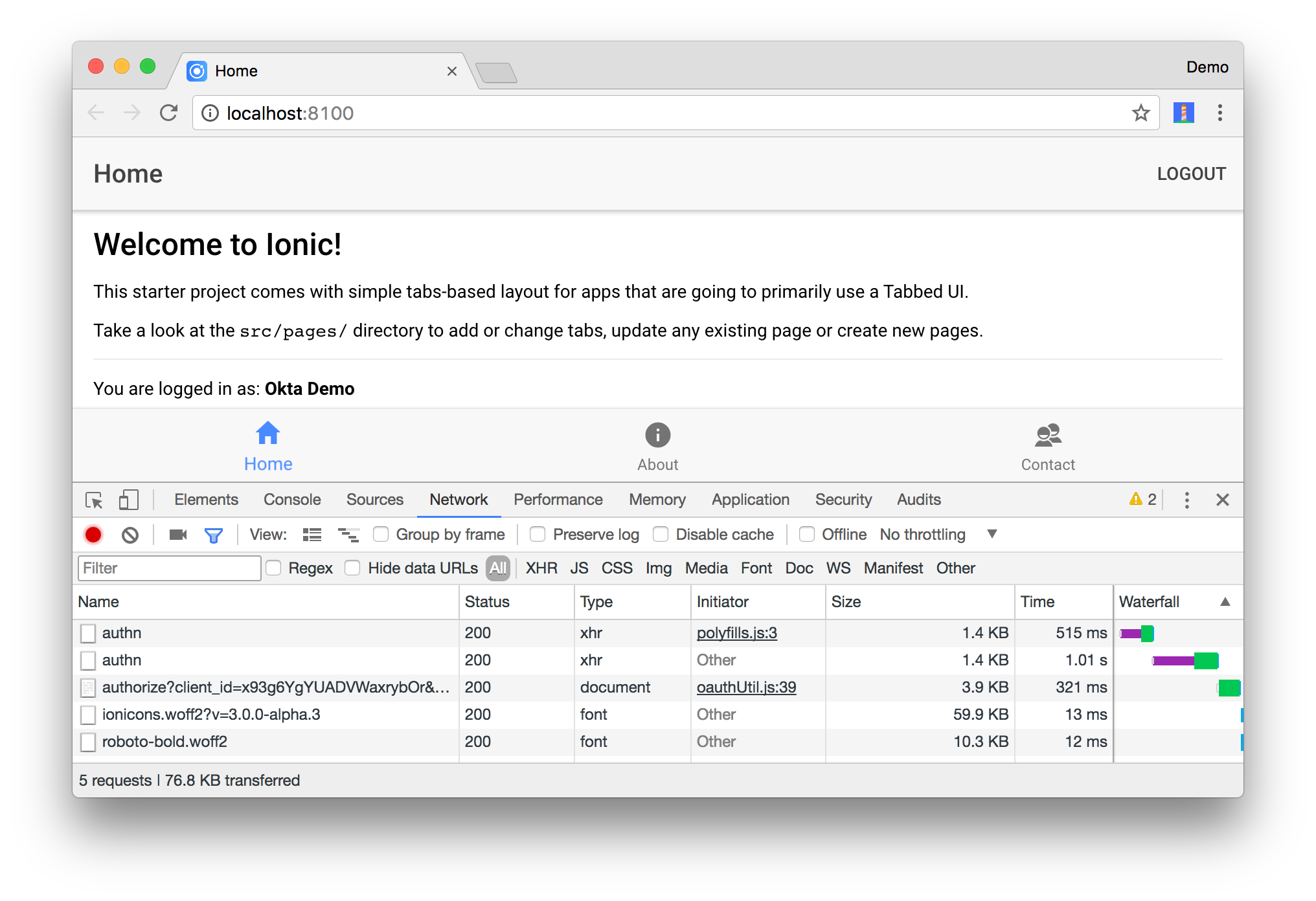 DevTools Network Requests