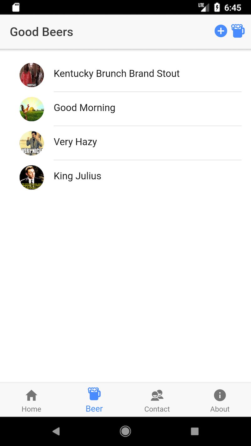 Android Beer List