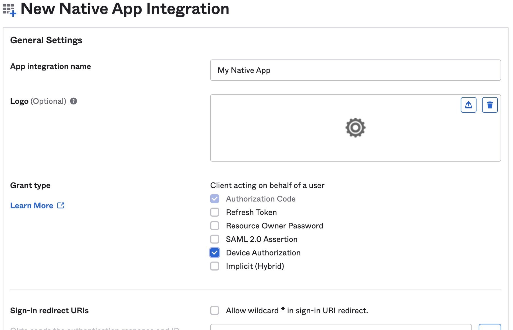 Enable device grant