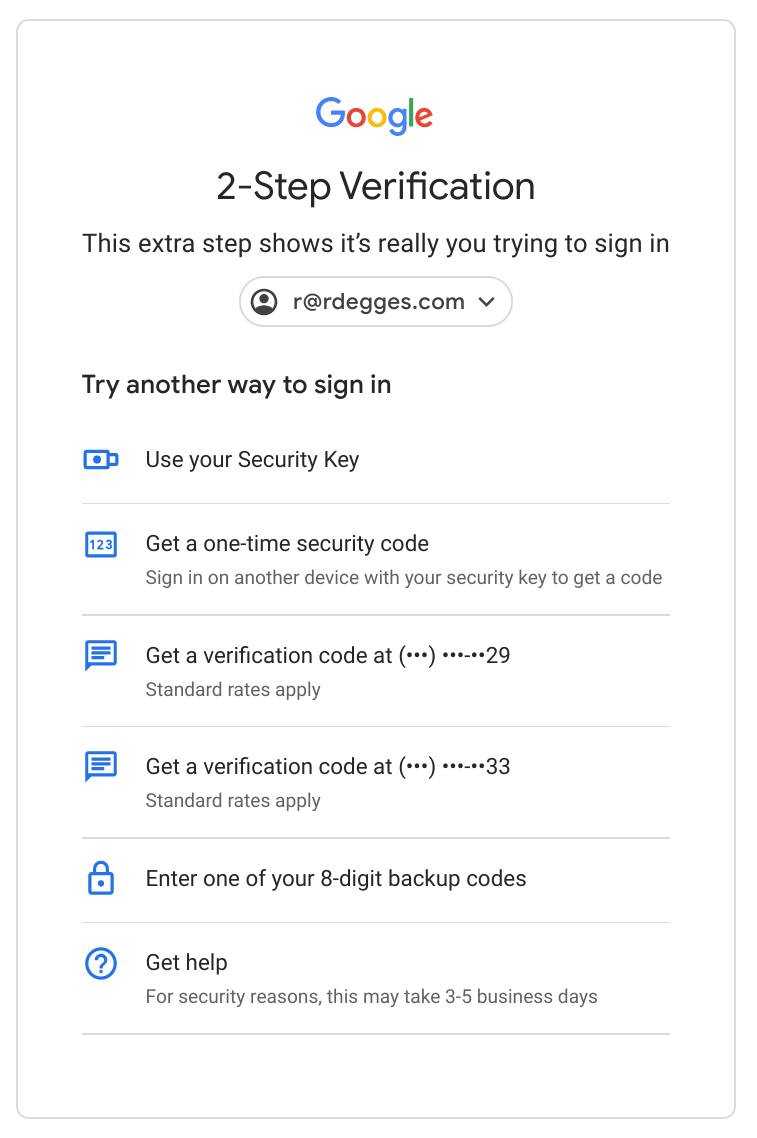 multi-factor authentication screen