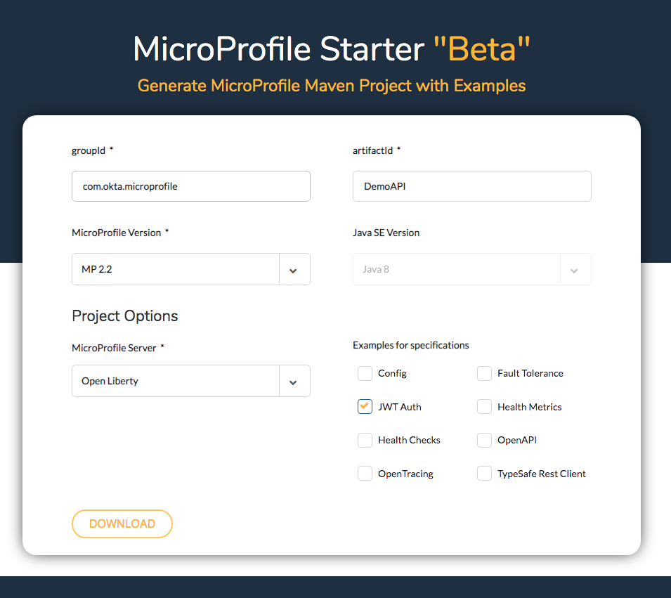 MicroProfile Starter