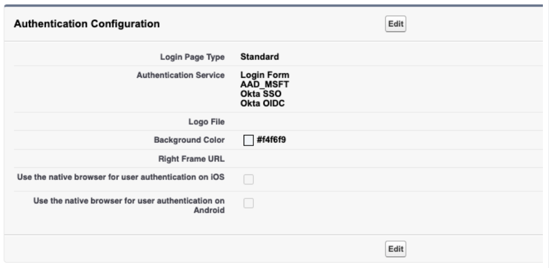 Salesforce auth config