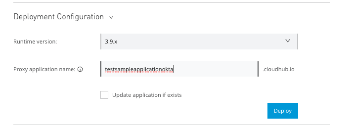 Mulesoft deployment config