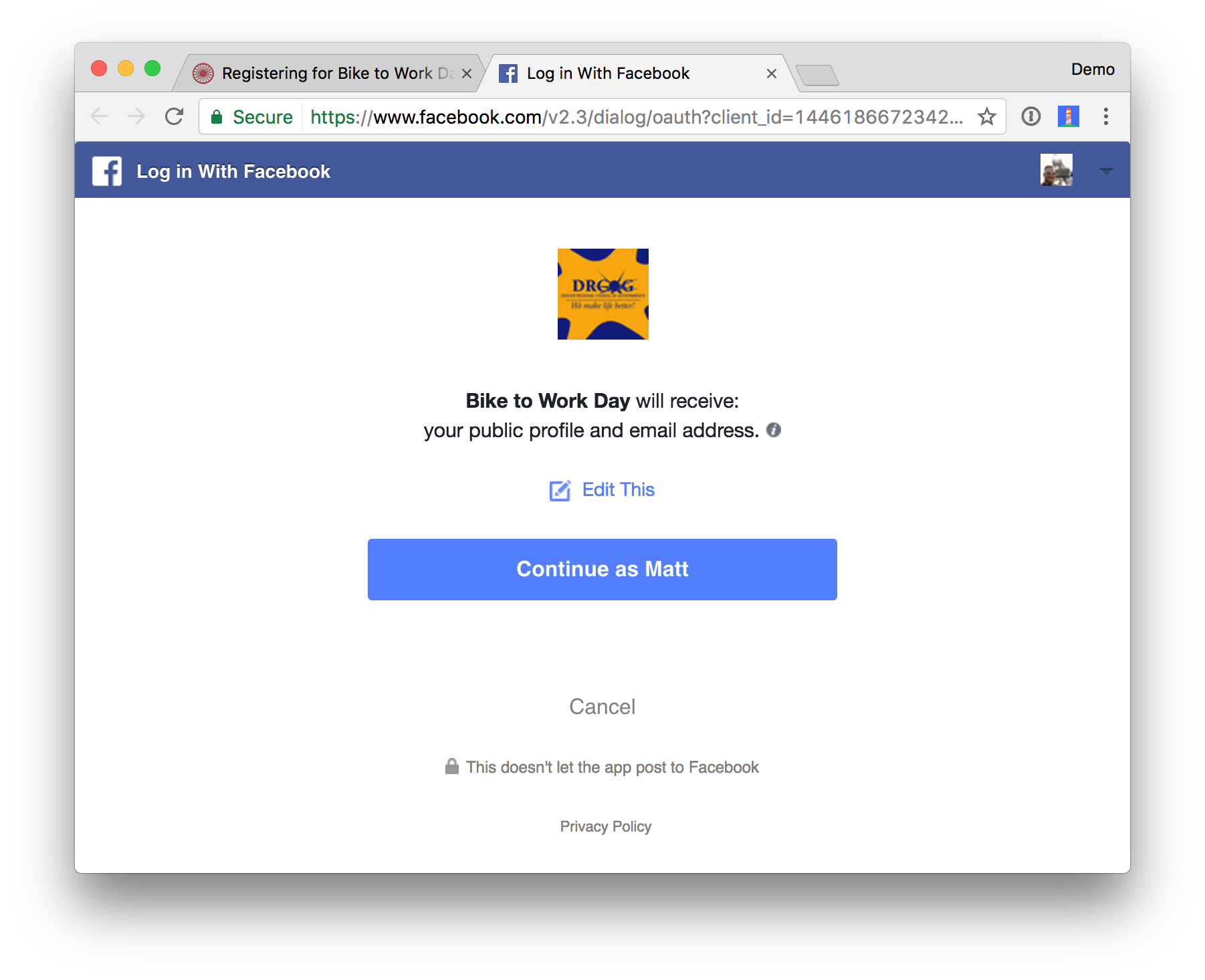 Facebook OAuth