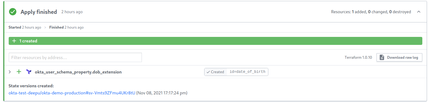 Terraform Cloud apply finished