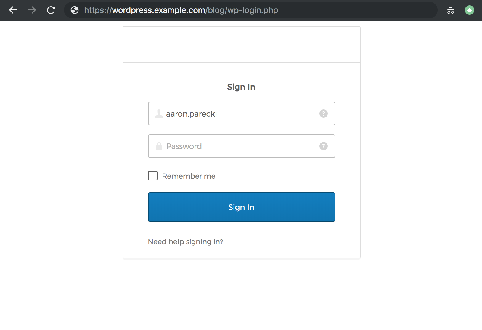 WordPress Authentication