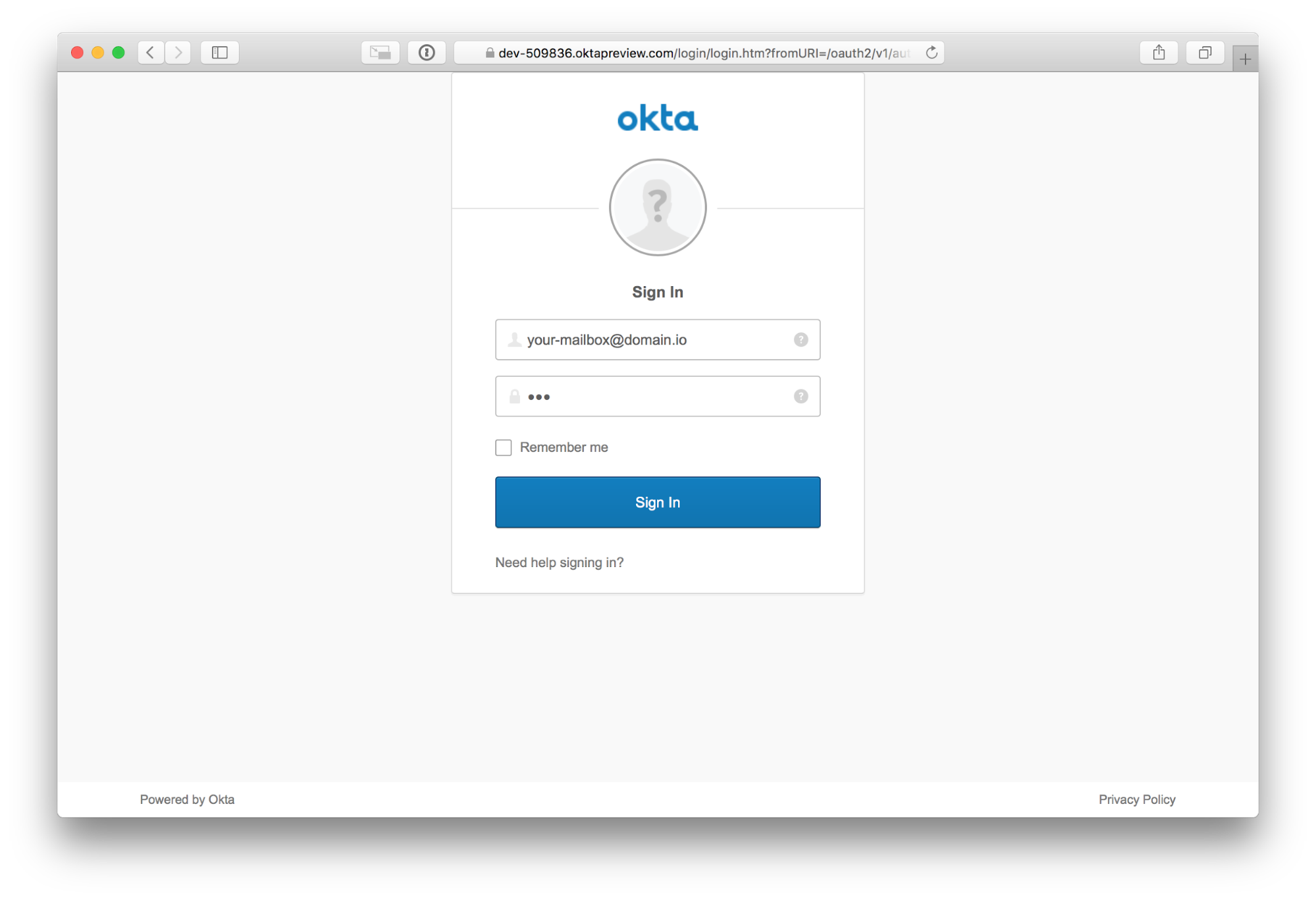 App Okta Login