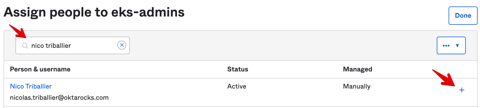Okta Admin Console - Assign People To Group