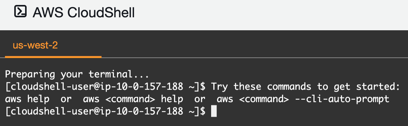 AWS Console - CloudShell Terminal