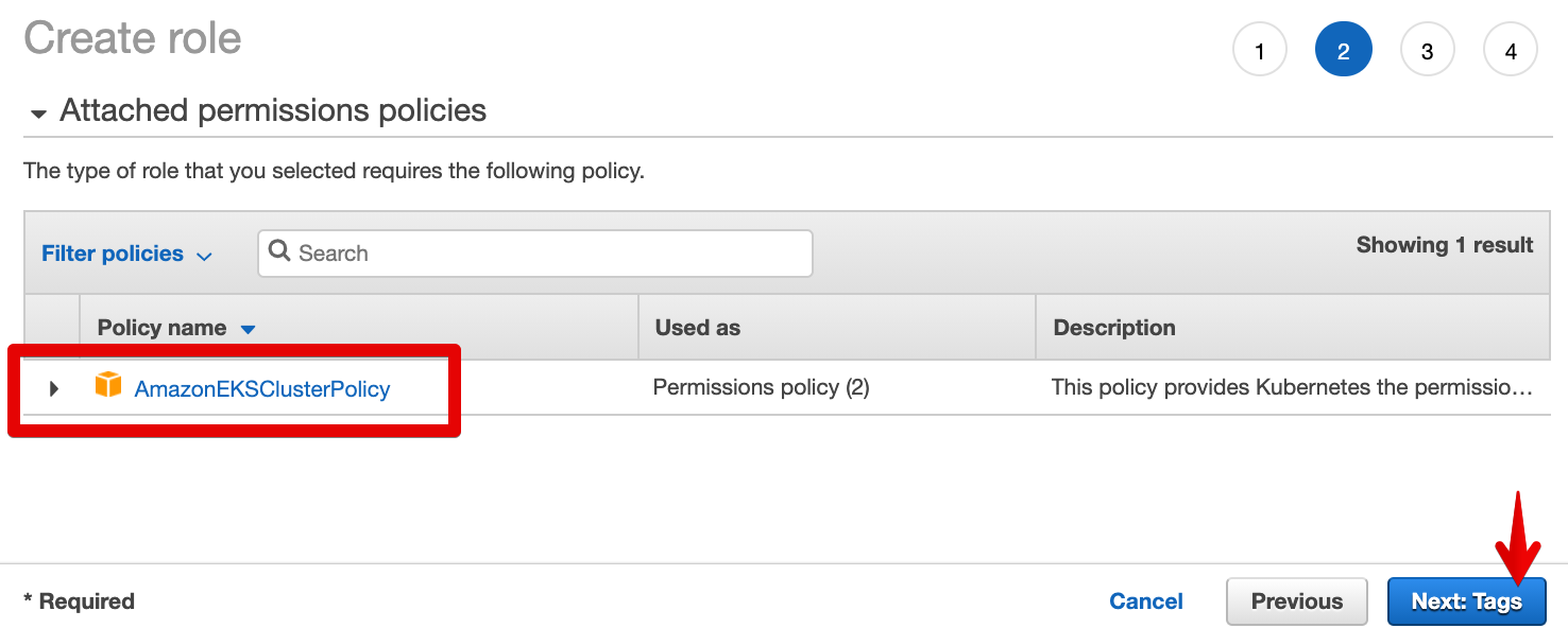 AWS Create Role - Attach Permission Policies