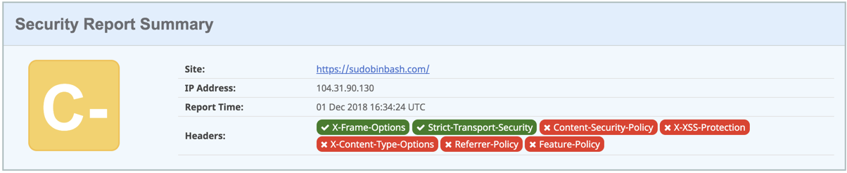 Security Headers Report