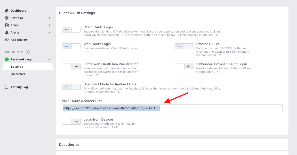 Create Facebook login app