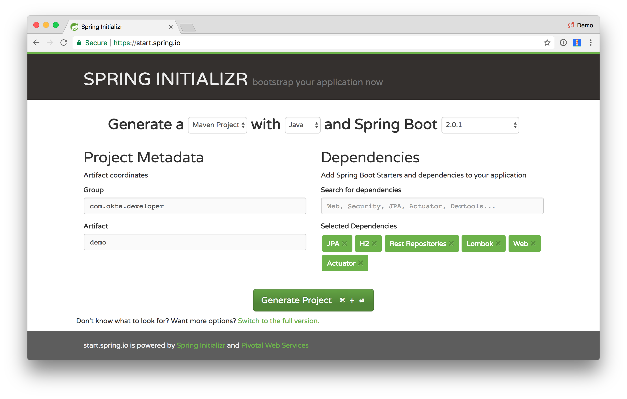 Spring Initializr