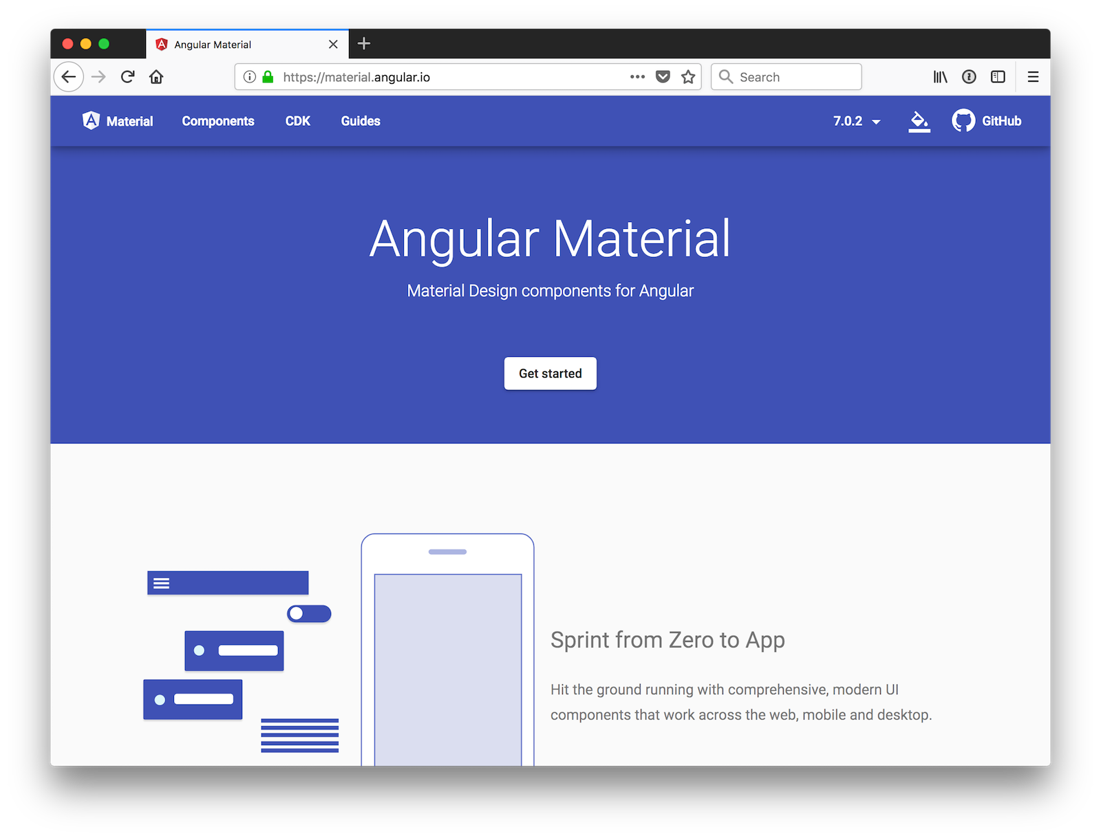 Angular Material Homepage