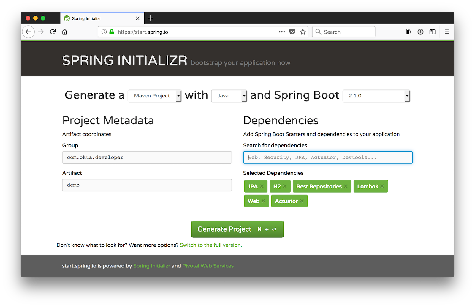 Spring Initializr