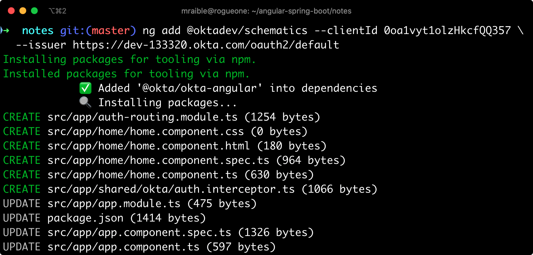 OktaDev Schematics in Action