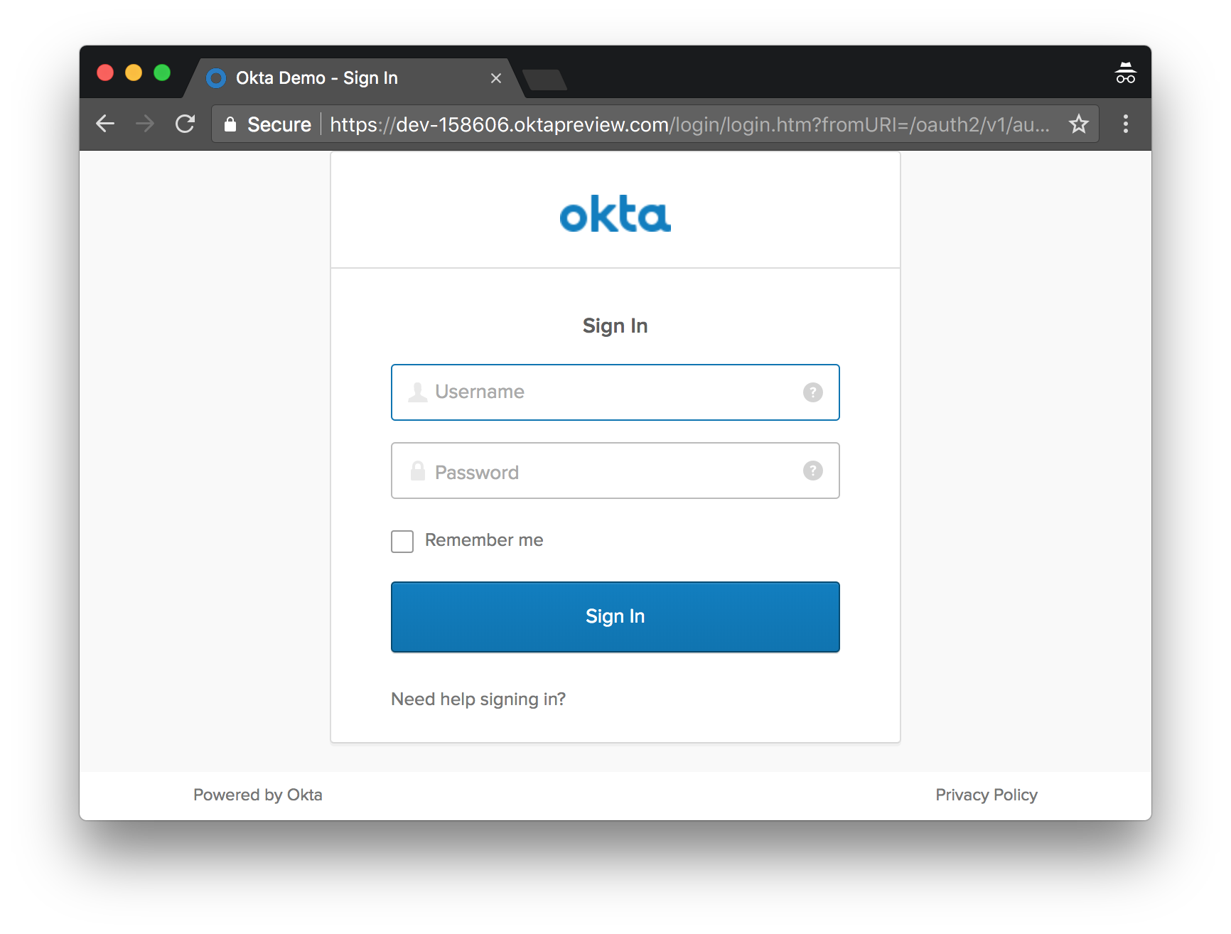 Okta Sign-In