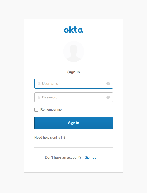 Okta Login Form