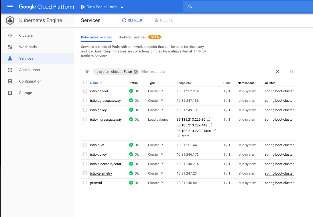 Kubernetes services