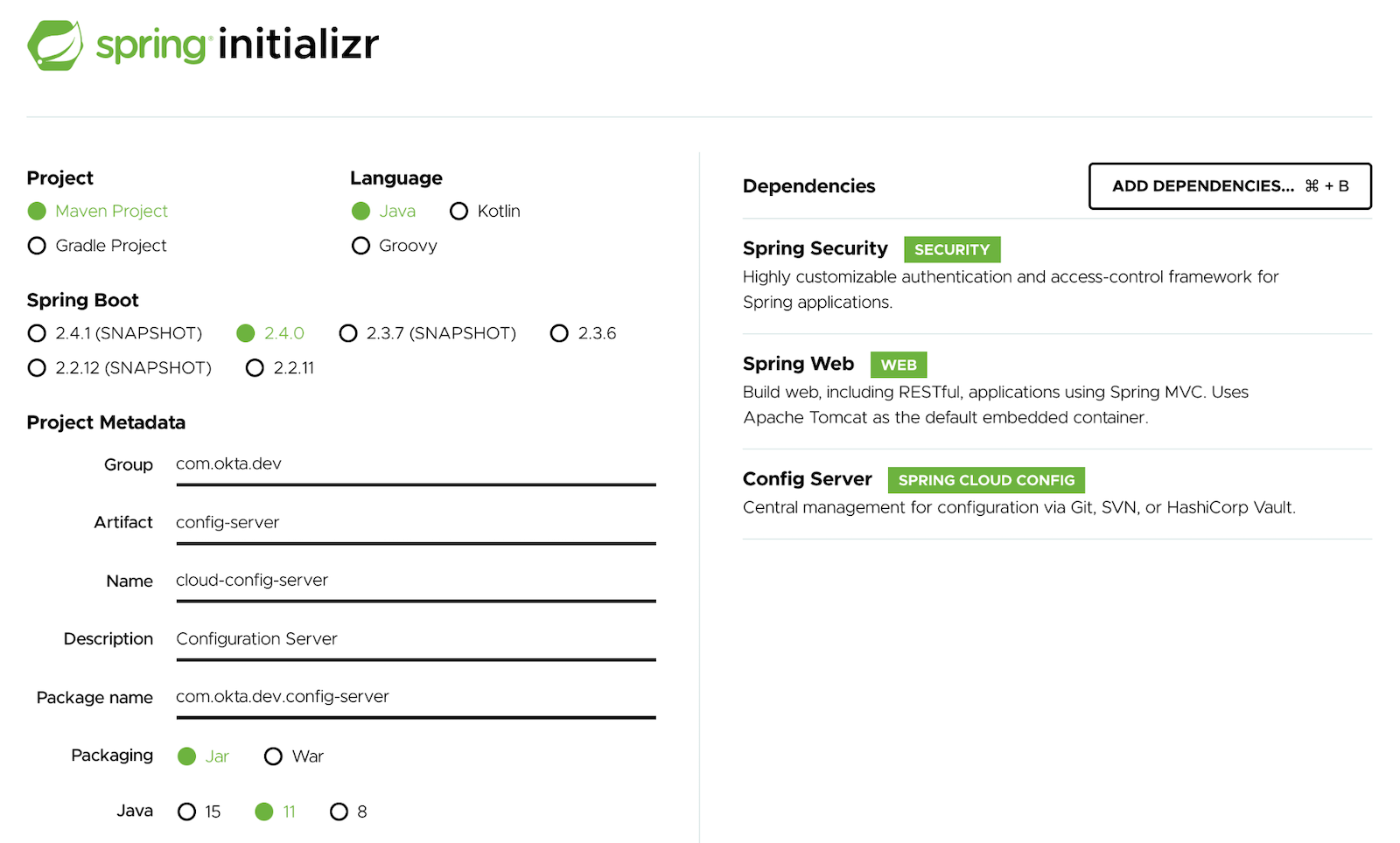 Config Server Initializr