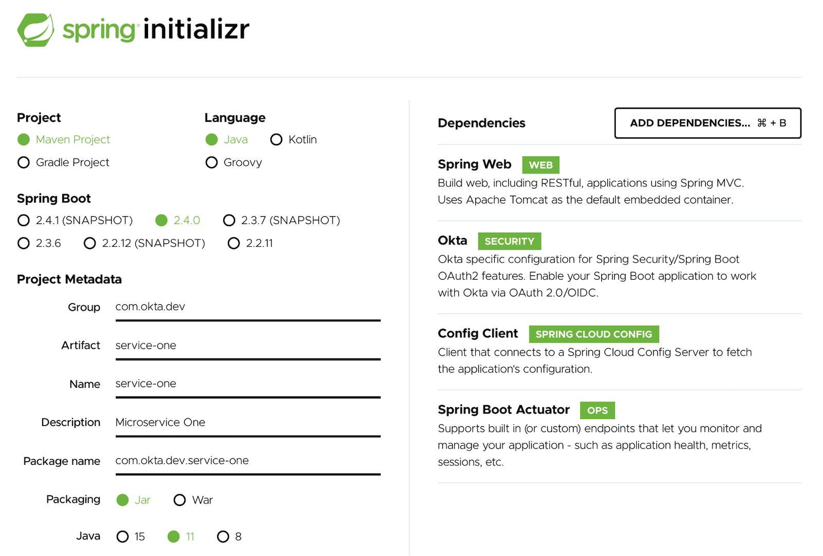 Service One Initializr