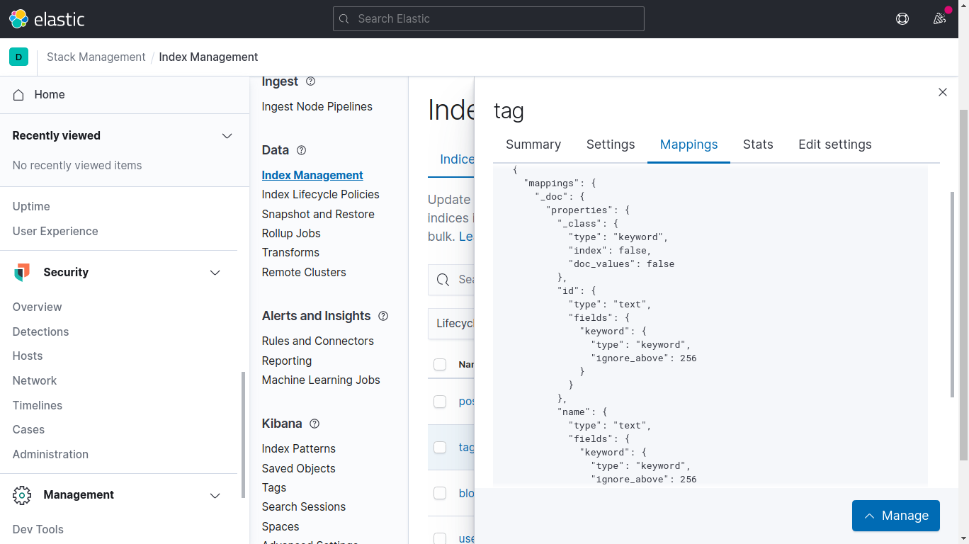 Kibana Index Mapping