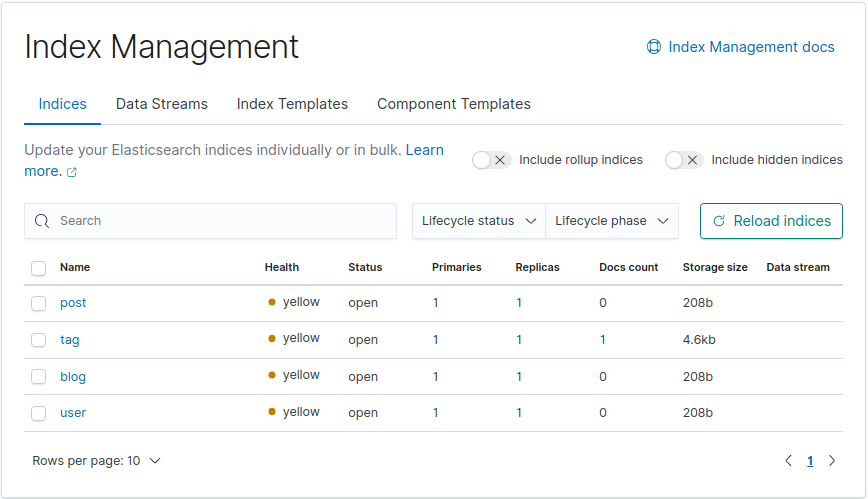 Kibana Indexes